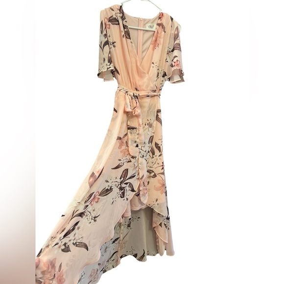 Eliza J Dresses & Skirts - Eliza J Peach Floral High Low Dress Sz 4